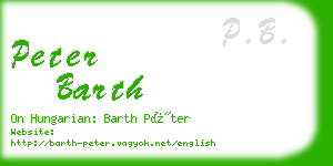 peter barth business card